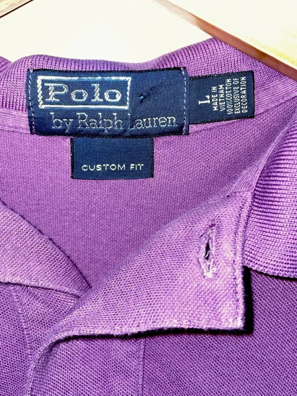 Polo Ralph Lauren Men's Polo Shirt Y2K Large Purple - Blue Label S/S Lime Pony